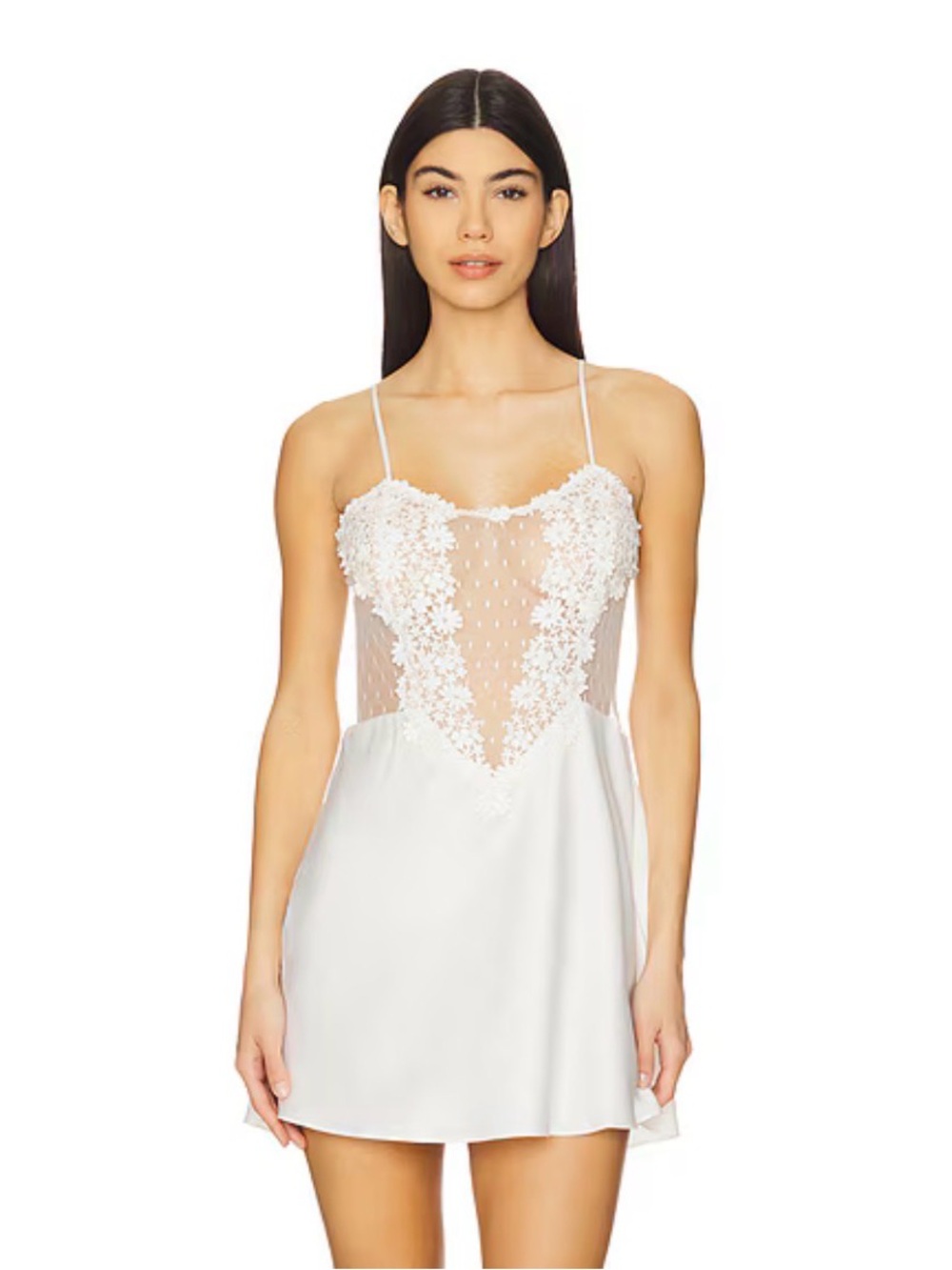 Showstopper Chemise in Ivory Flora Nikrooz, XS